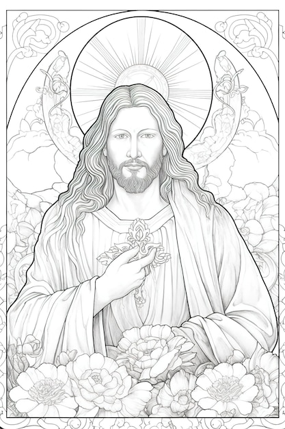 Coloring book page Jesus