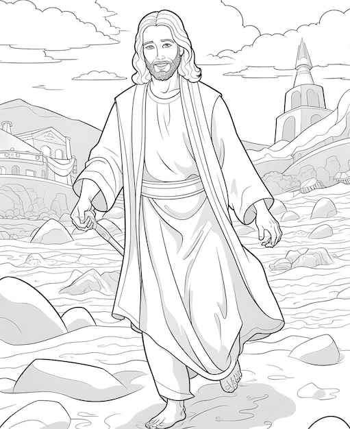 Coloring book page Jesus
