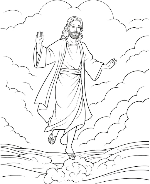 Coloring book page Jesus