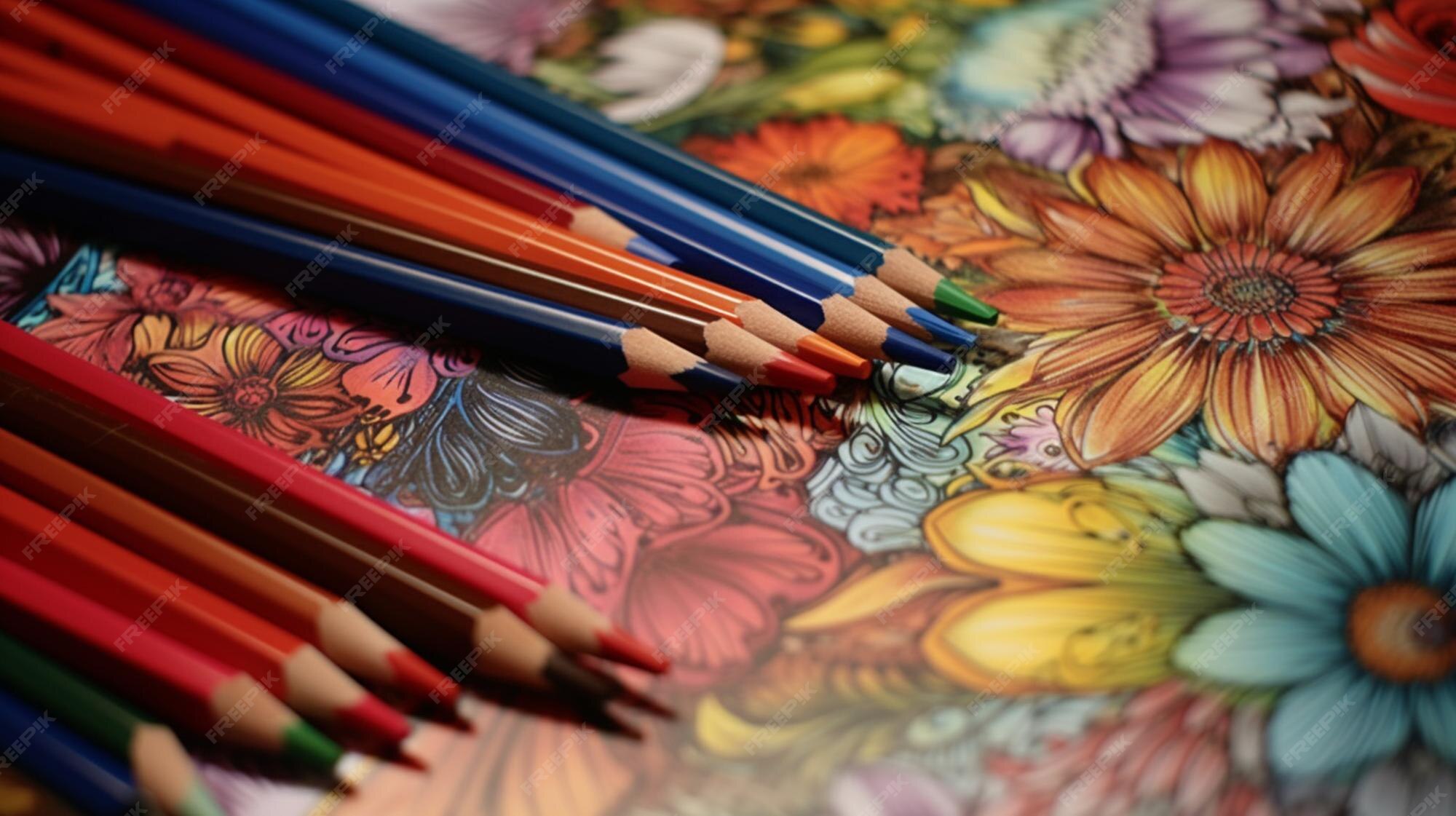 Premium AI Image | A coloring book with crayons