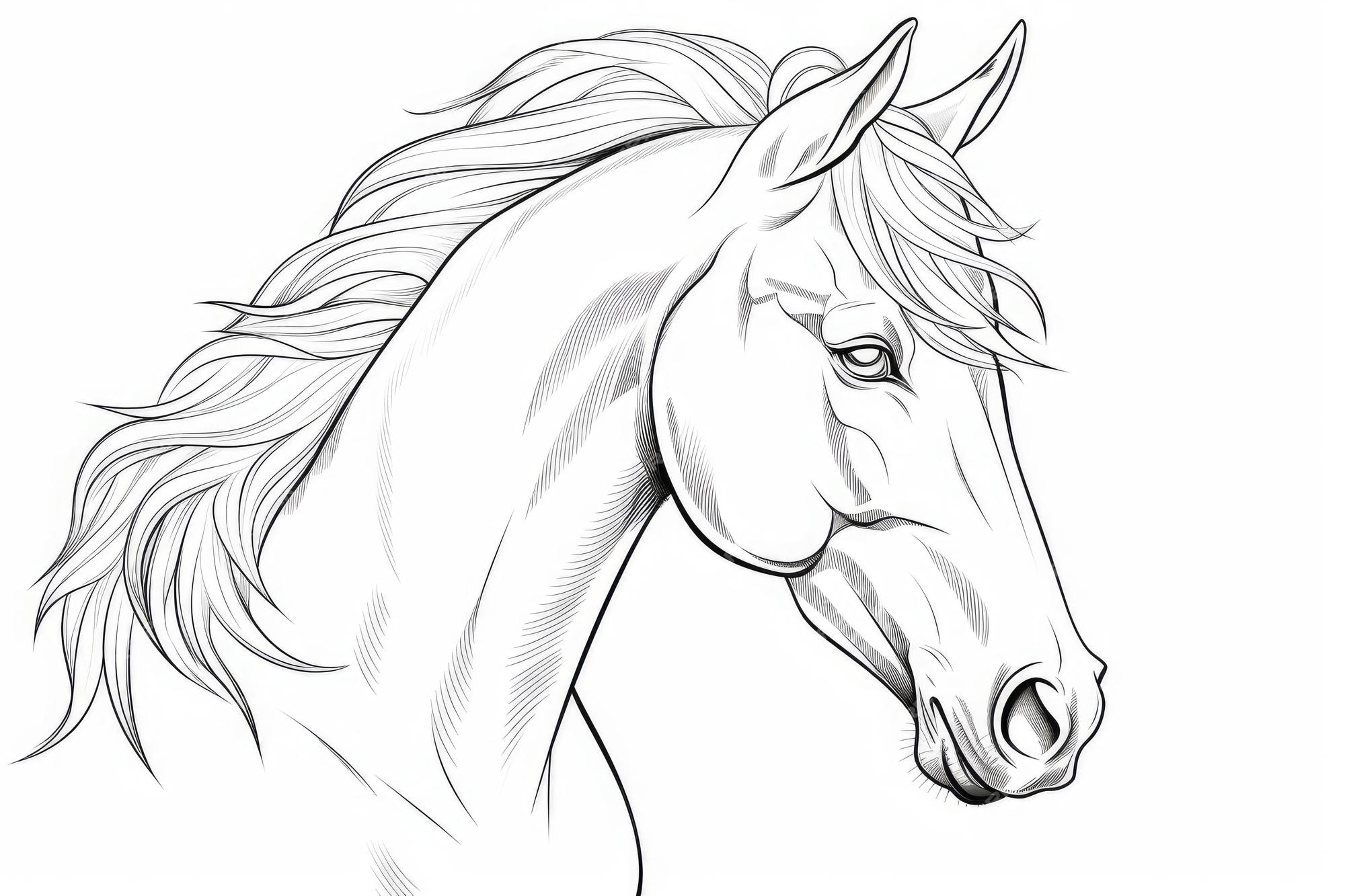 Premium AI Image | Coloring horse head Generate Ai