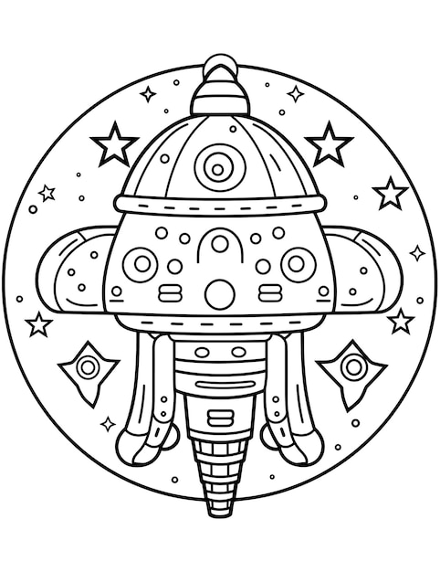 Photo coloring page activity for kids coloring ufo page educational worksheet for preschool