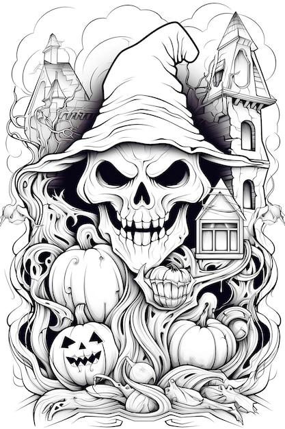 coloring page for adults halloween