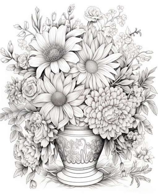 Coloring page for adults mandala of a flower