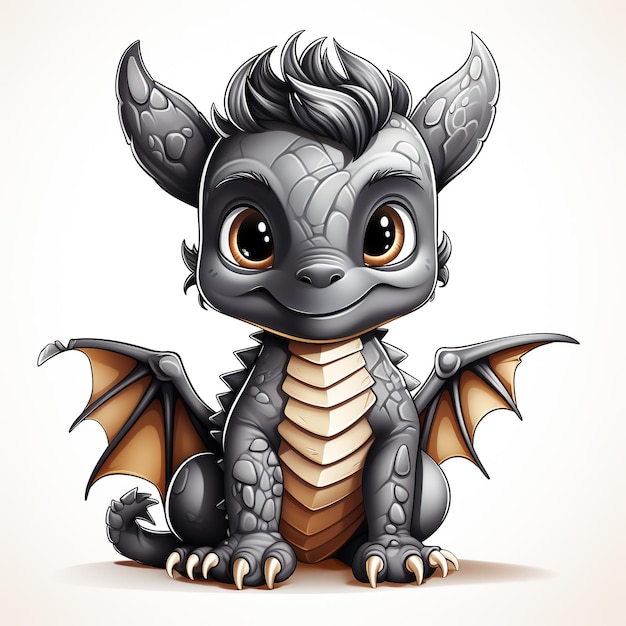 Coloring Page of a Cute Dragon Sparking Children's Generative AI