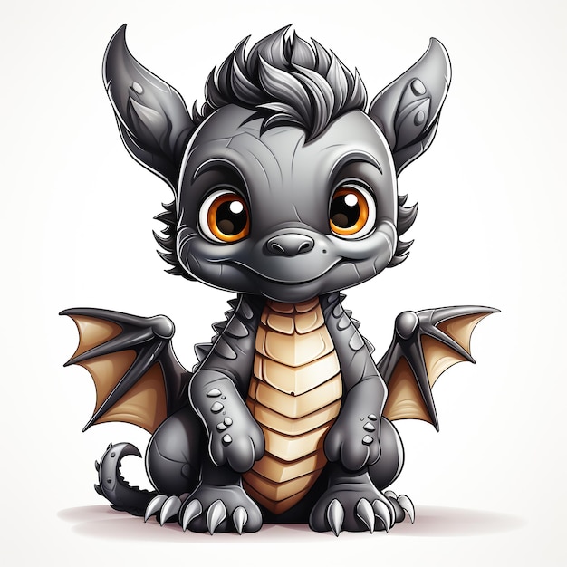 Coloring Page of a Cute Dragon Sparking Children's Generative AI