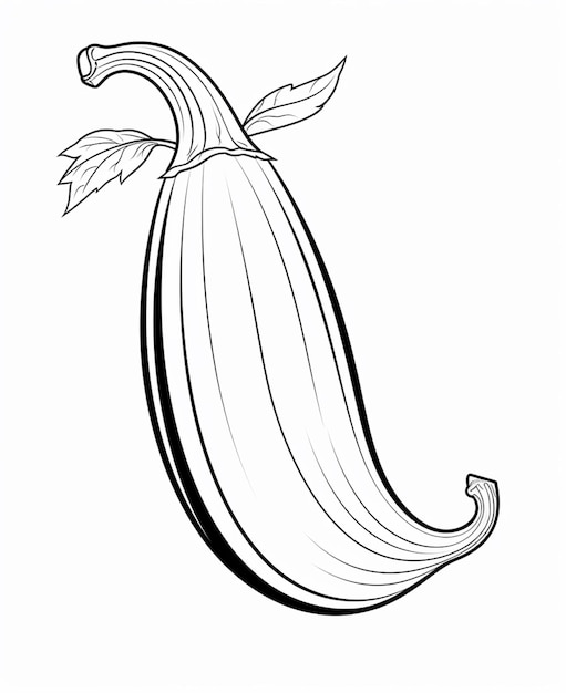 Photo coloring page eggplant vegetable clean illustration picture ai generated art
