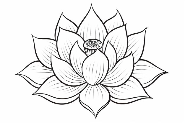 Foto pagina da colorare per disegno di fiori per lo spazio di yoga ambiente pacifico