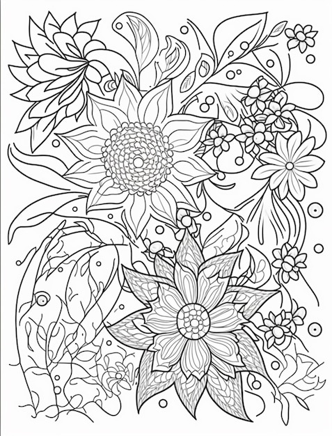 A coloring page of flowers with the words " i love flowers " on the bottom.