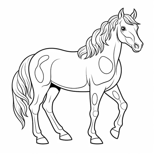 a coloring page of a horse with spots on it generative ai