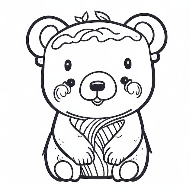 coloring page for kids bear