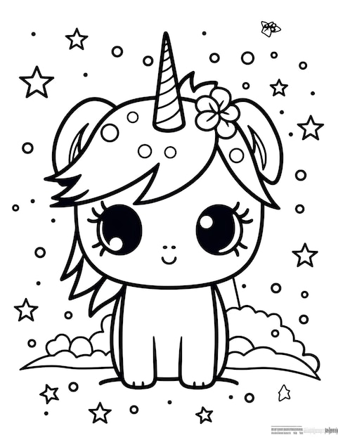 coloring page for kids cartoon style