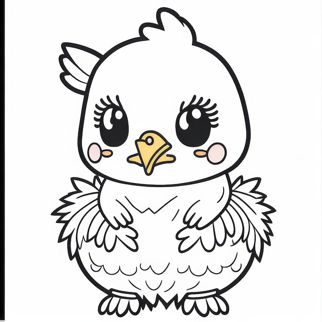 coloring page for kids chiken