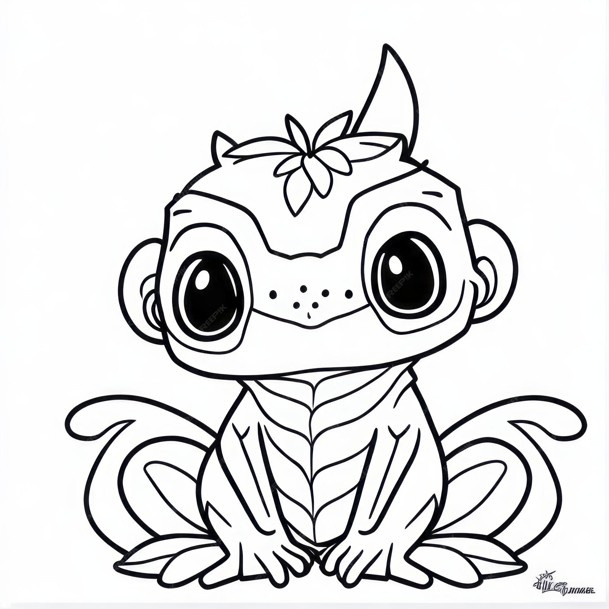 Premium AI Image | coloring page for kids frog