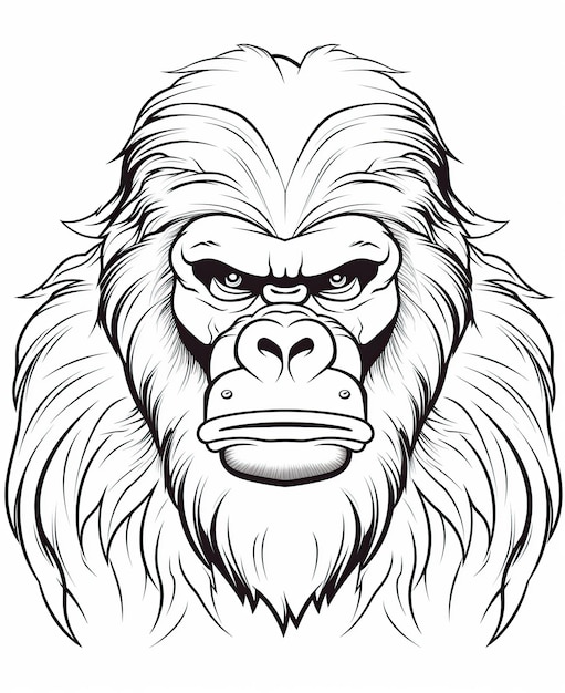 coloring page for kids' Gorilla cartoon