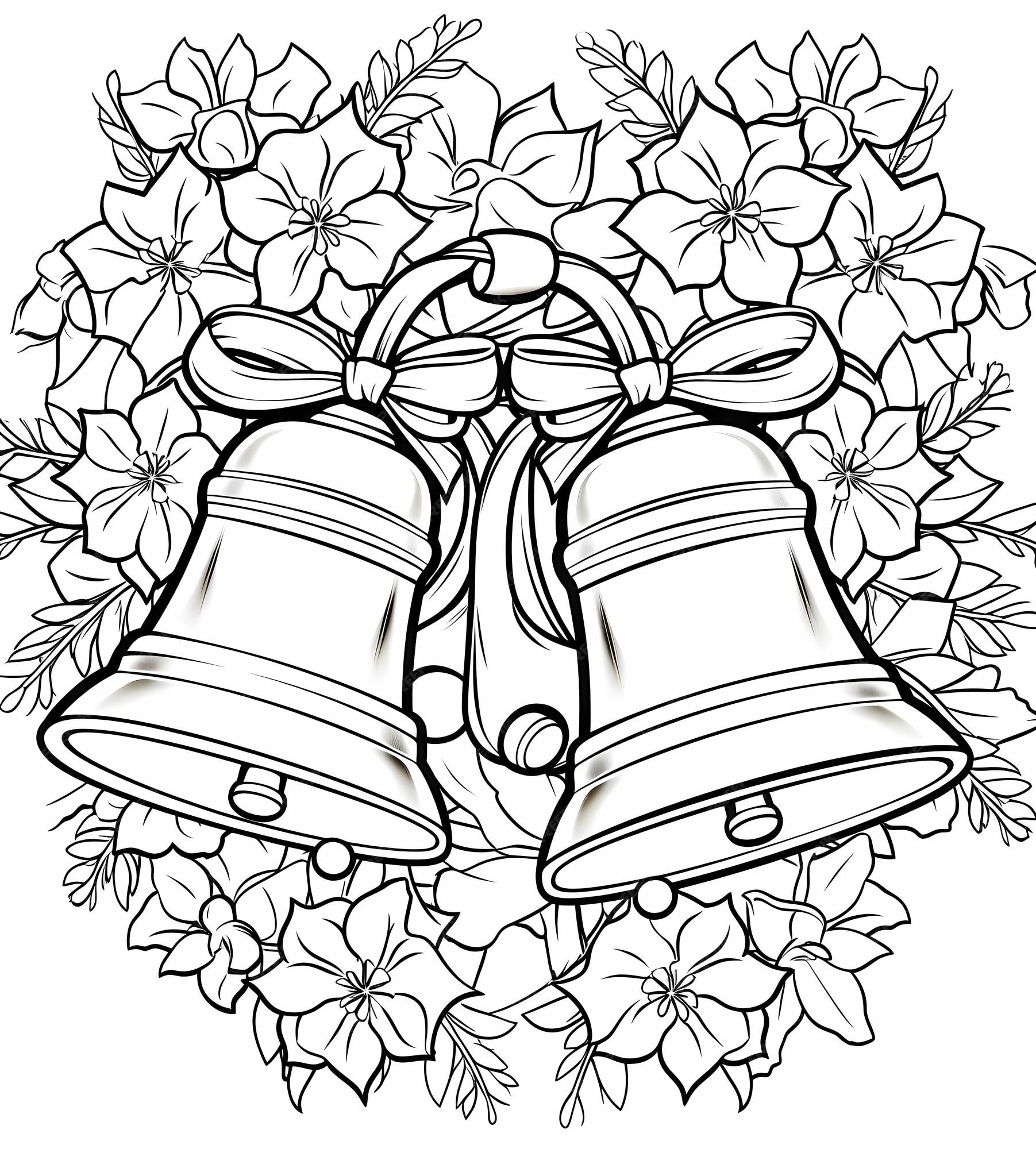 Premium AI Image | Coloring page for kids of Jingle Bells filled with