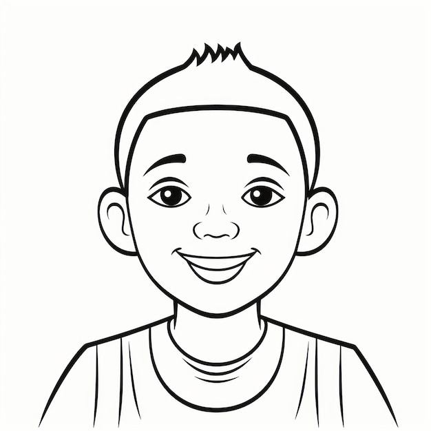 Photo coloring page for kids smiling