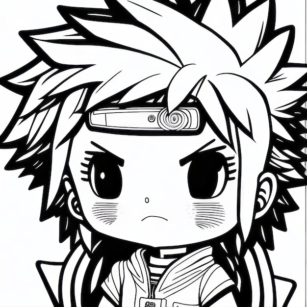 Photo coloring page line art minato naruto