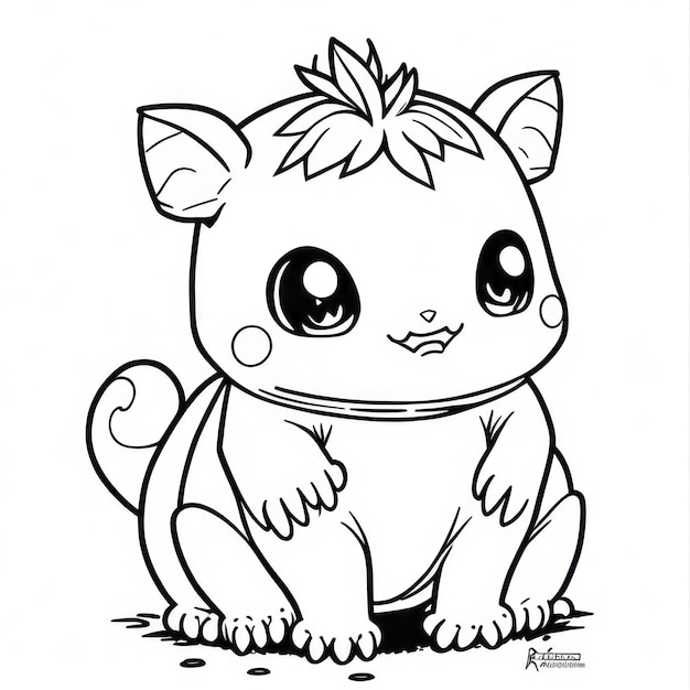 coloring page line art pekemon