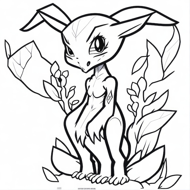 coloring page line art pokemon