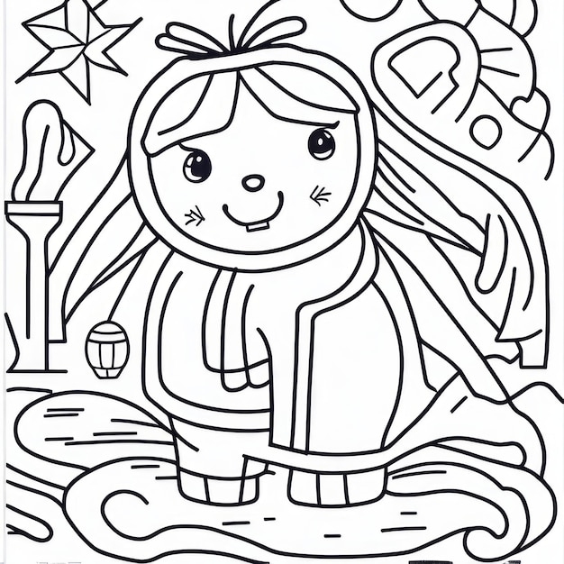 Photo coloring page line art