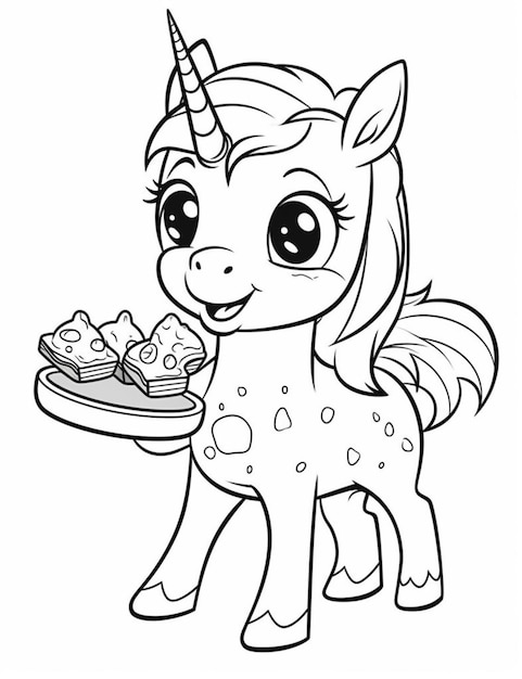 Premium AI Image  Coloring pages for kids to print my little pony coloring  pages generative ai