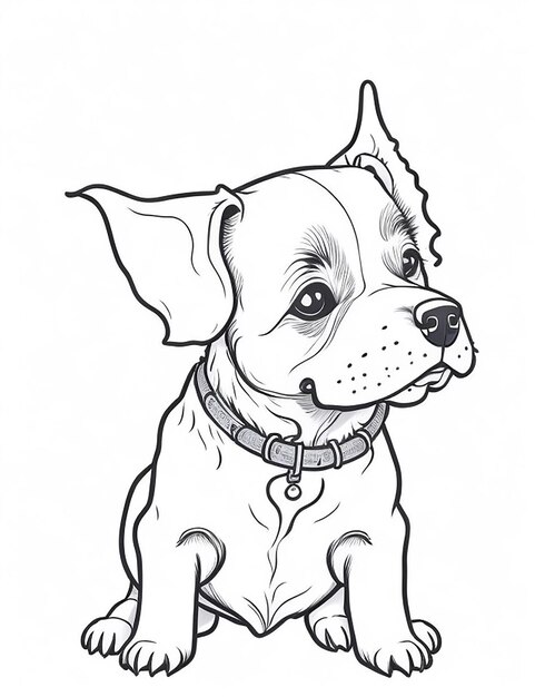 Photo coloring page outline of kids coloring page cute dog illustration