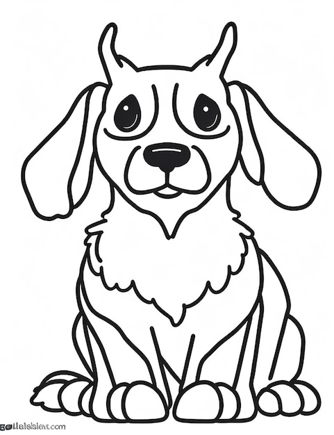 coloring page outline of kids coloring page cute dog illustration