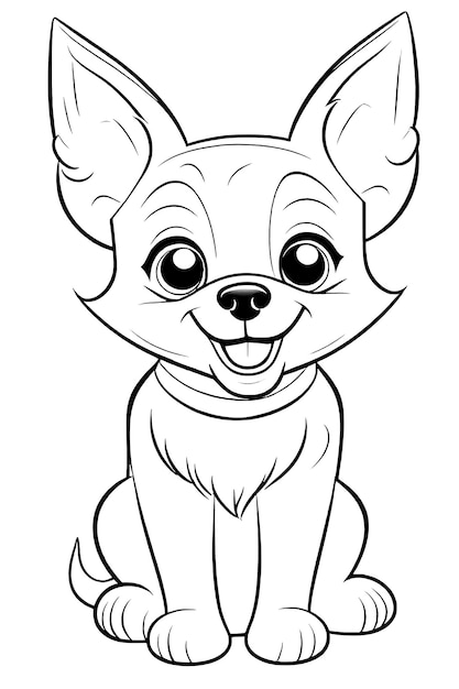 Coloring page outline of Kids Coloring Page Cute Dog Illustration