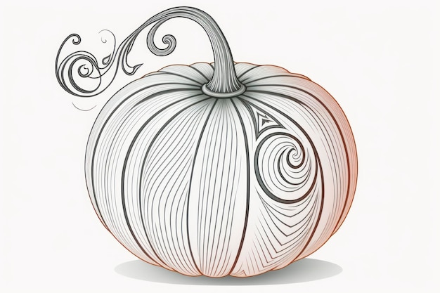 Coloring page pumpkin think lines