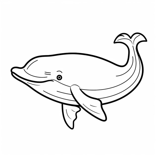 Photo a coloring page of a whale with a long tail generative ai