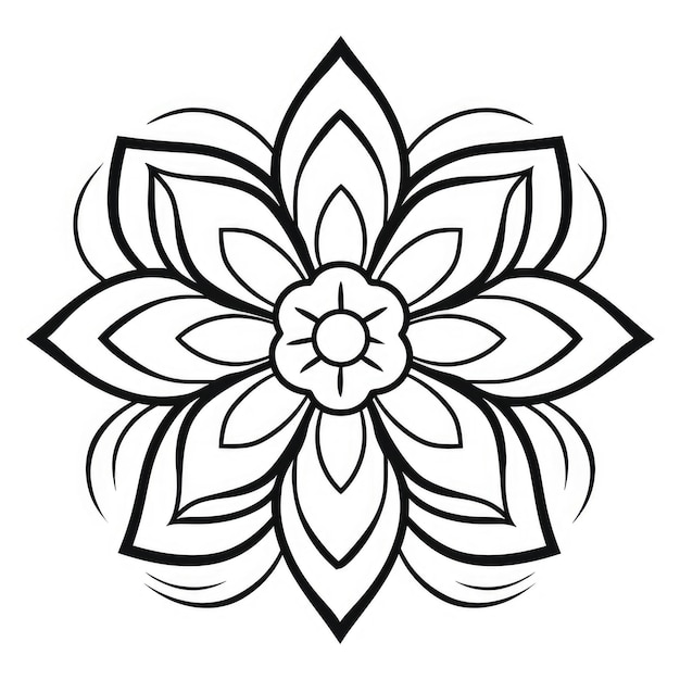 Photo coloring page with flowers pattern black and white doodle wreath floral mandala bouquet line art