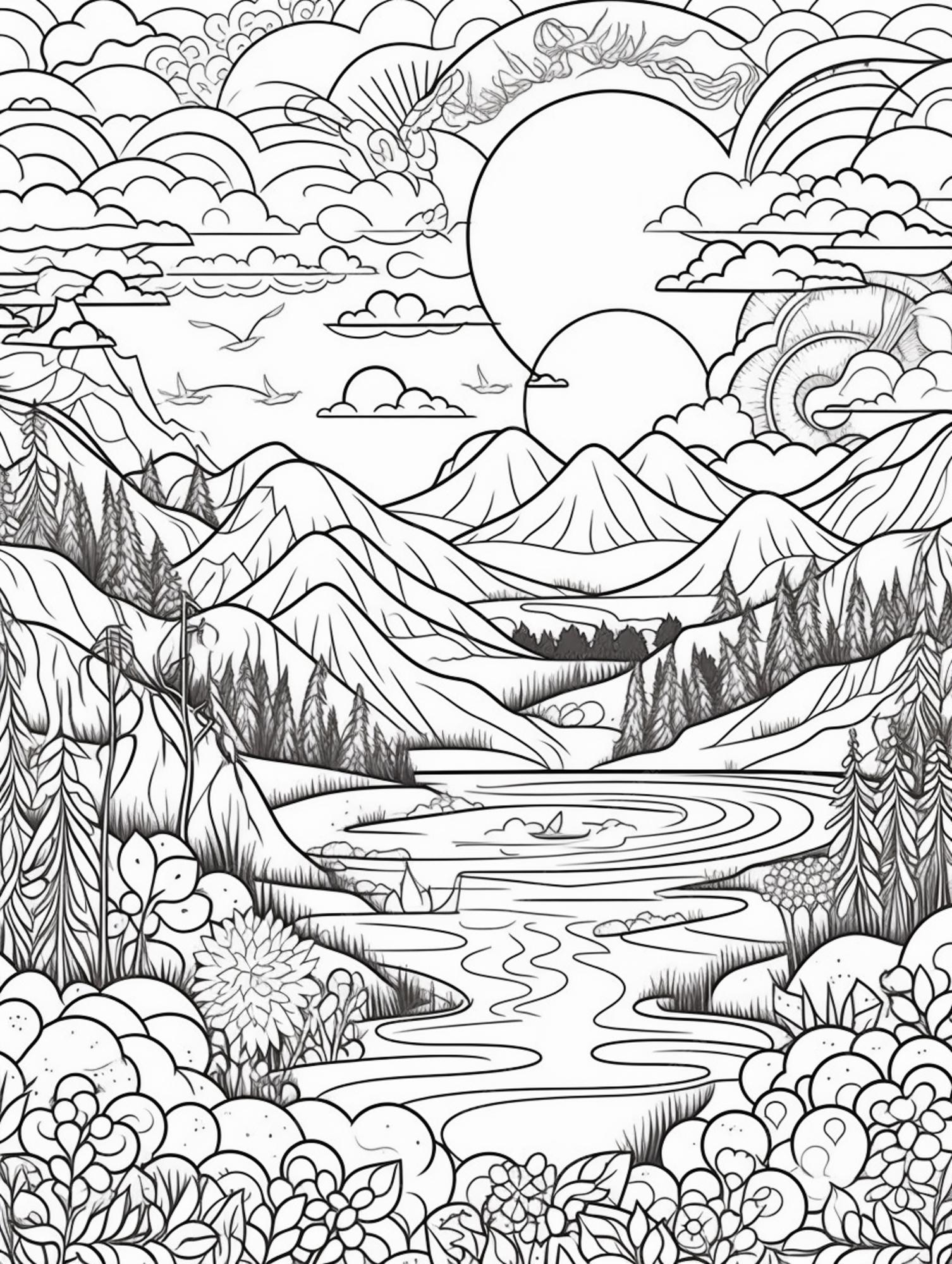 Landscape Coloring Pages Printable