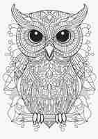 Photo a coloring page with an owl sitting on a branch generative ai