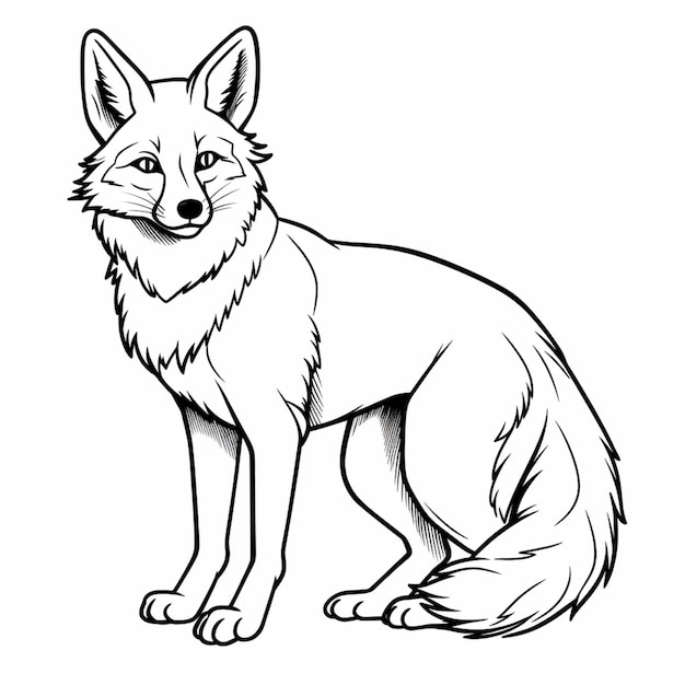 Coloring Page Wolf Outline For Kids