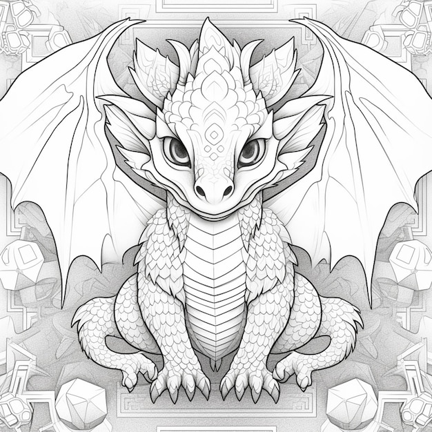 coloring pages for adults dragon coloring pages for adults generative ai