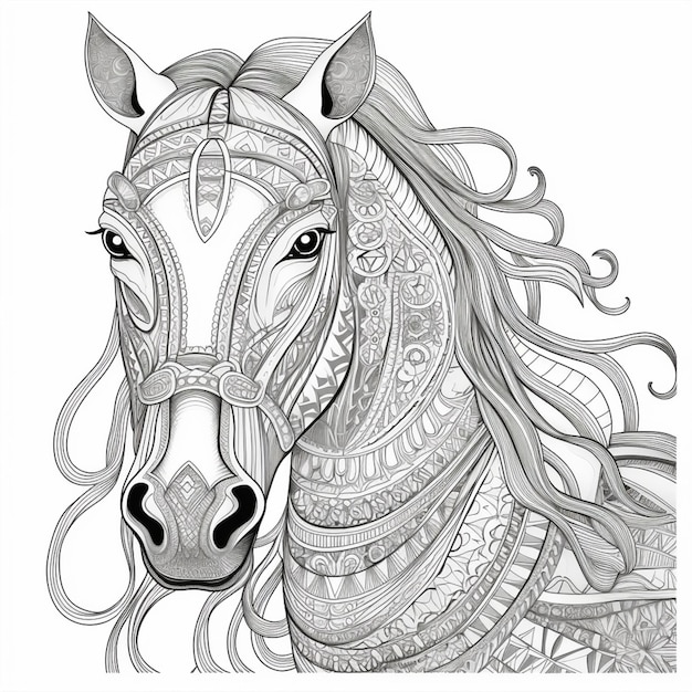 Hard Horse Coloring Pages