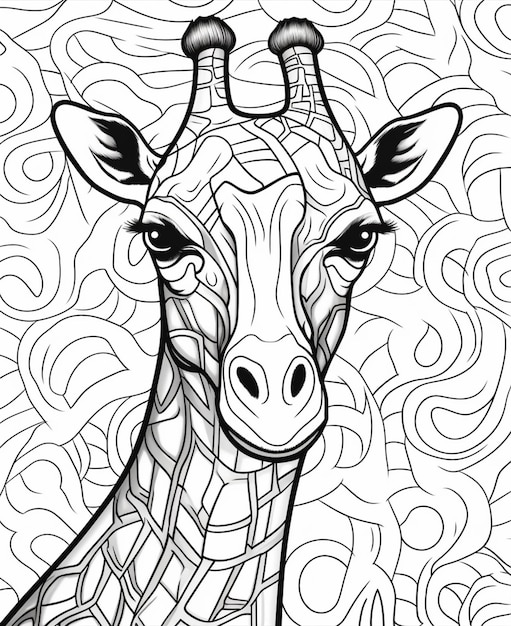 Premium Photo | Coloring pages for adults to print giraffe coloring