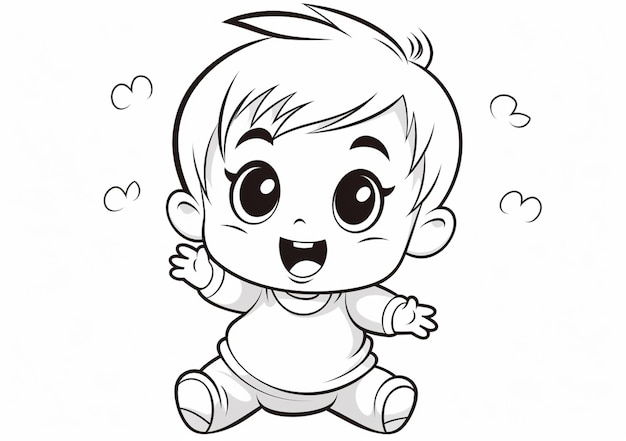 coloring pages of babies to print generative ai