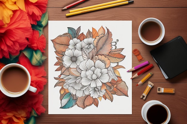 Coloring pages background mockup