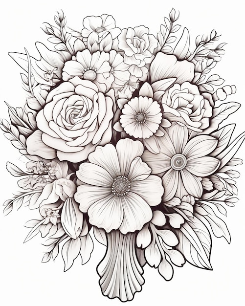 Coloring Pages of Beautiful Flowers