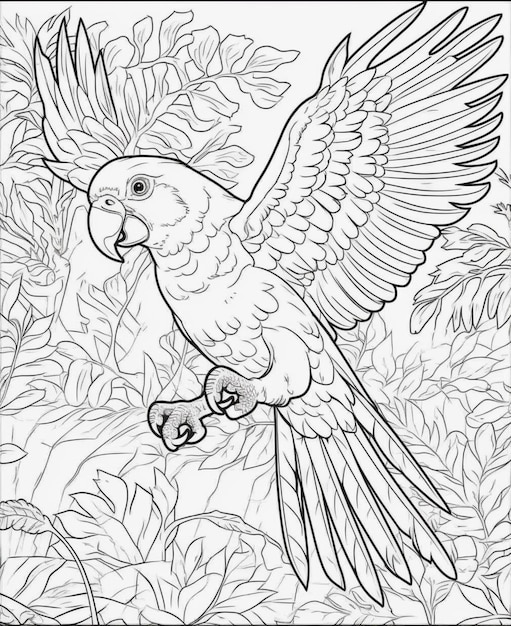 Coloring pages of birds to print for adults generative ai