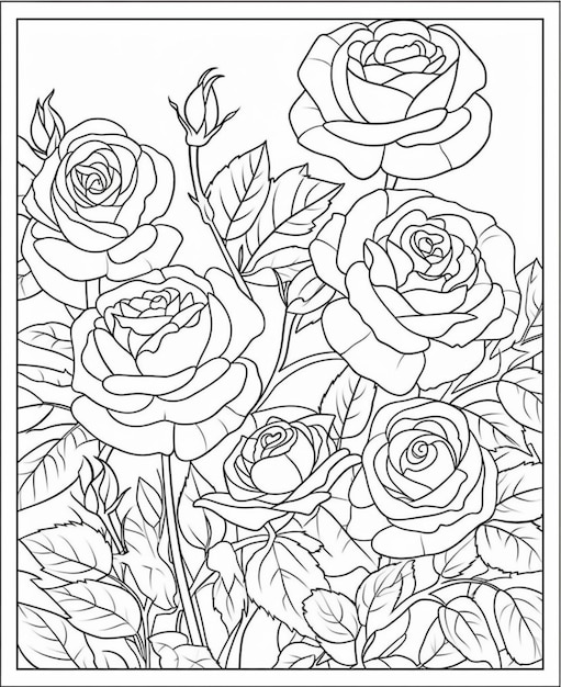 Coloring pages for the book roses
