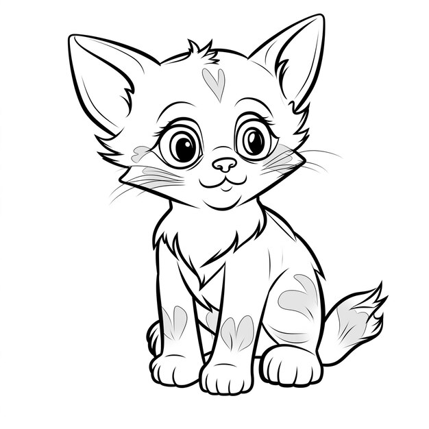 coloring pages of cats for kids to print generative ai