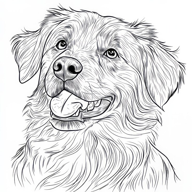 Photo coloring pages for coloring book dog