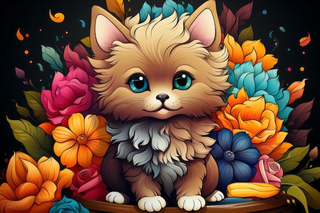 Coloring pages for cute animals colorful background vi