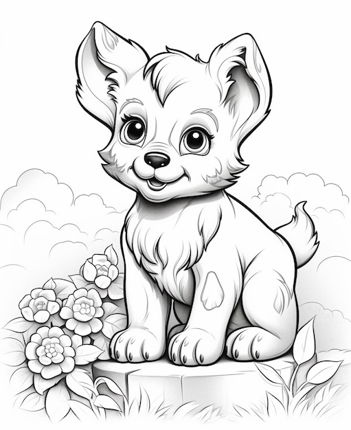 coloring pages of dogs and puppies coloring pages for kids generative ai