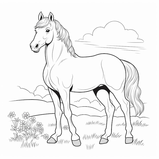 раскраски лошадей бесплатно распечатать раскраски лошадей для детей генеративный искусственный интеллект