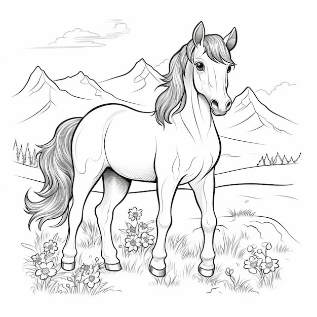 coloring pages of horses free printable horse coloring pages for kids generative ai