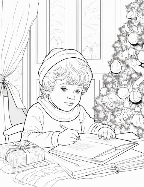 Photo coloring pages for kids christmas coloring pages for kids generative ai